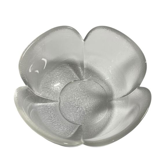 Rosenthal Studio Linie Frosted Petal Flower Bowl Dishes Crystal Signed Set of 2 - Picture 2 of 11